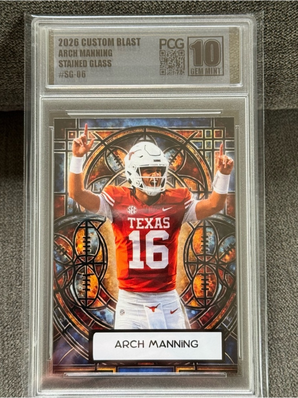 Arch Manning Stained Glass PCG 10 Gem Mint Custom Blast Custom Art Card